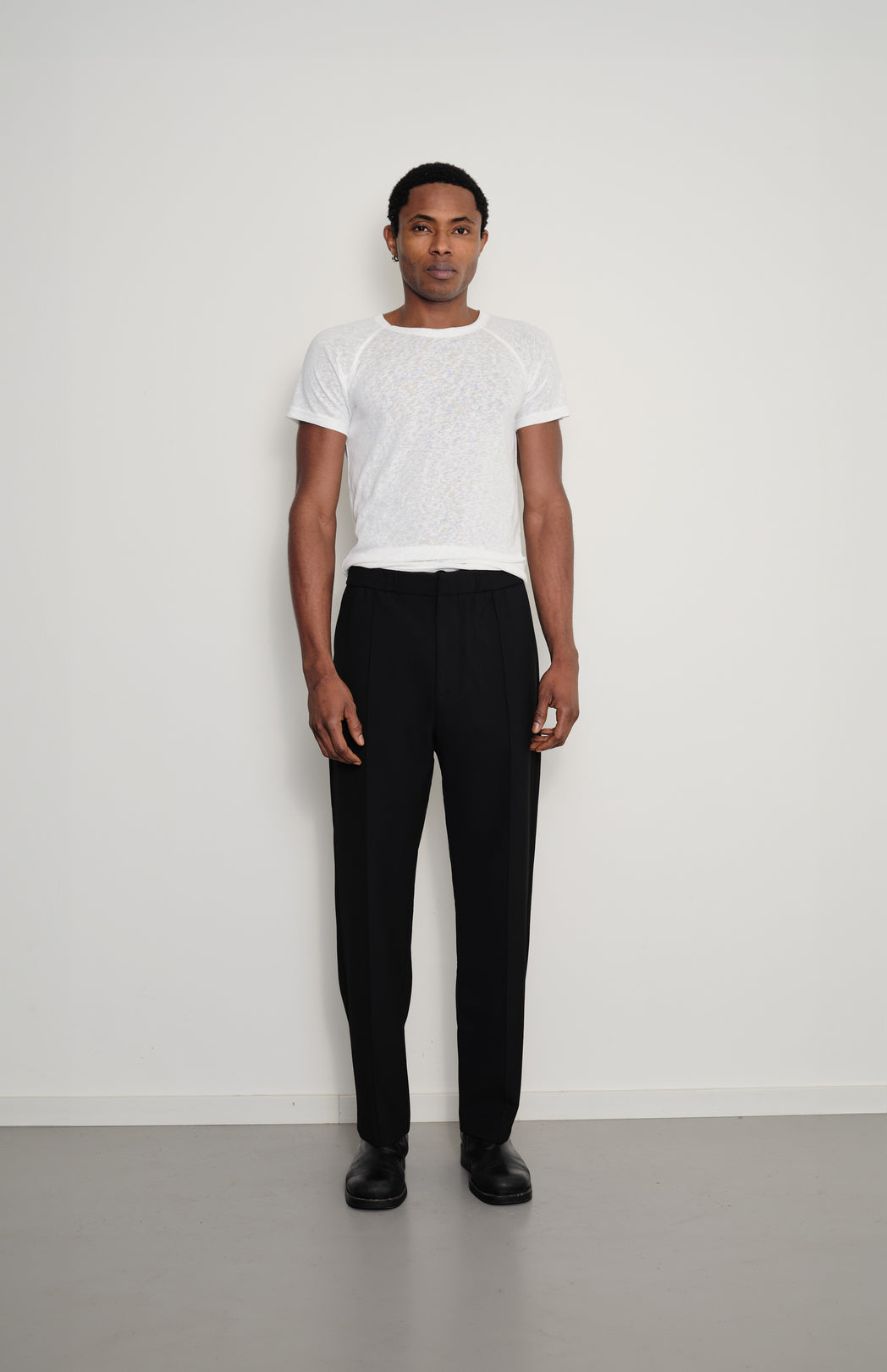 Black drawstring trousers