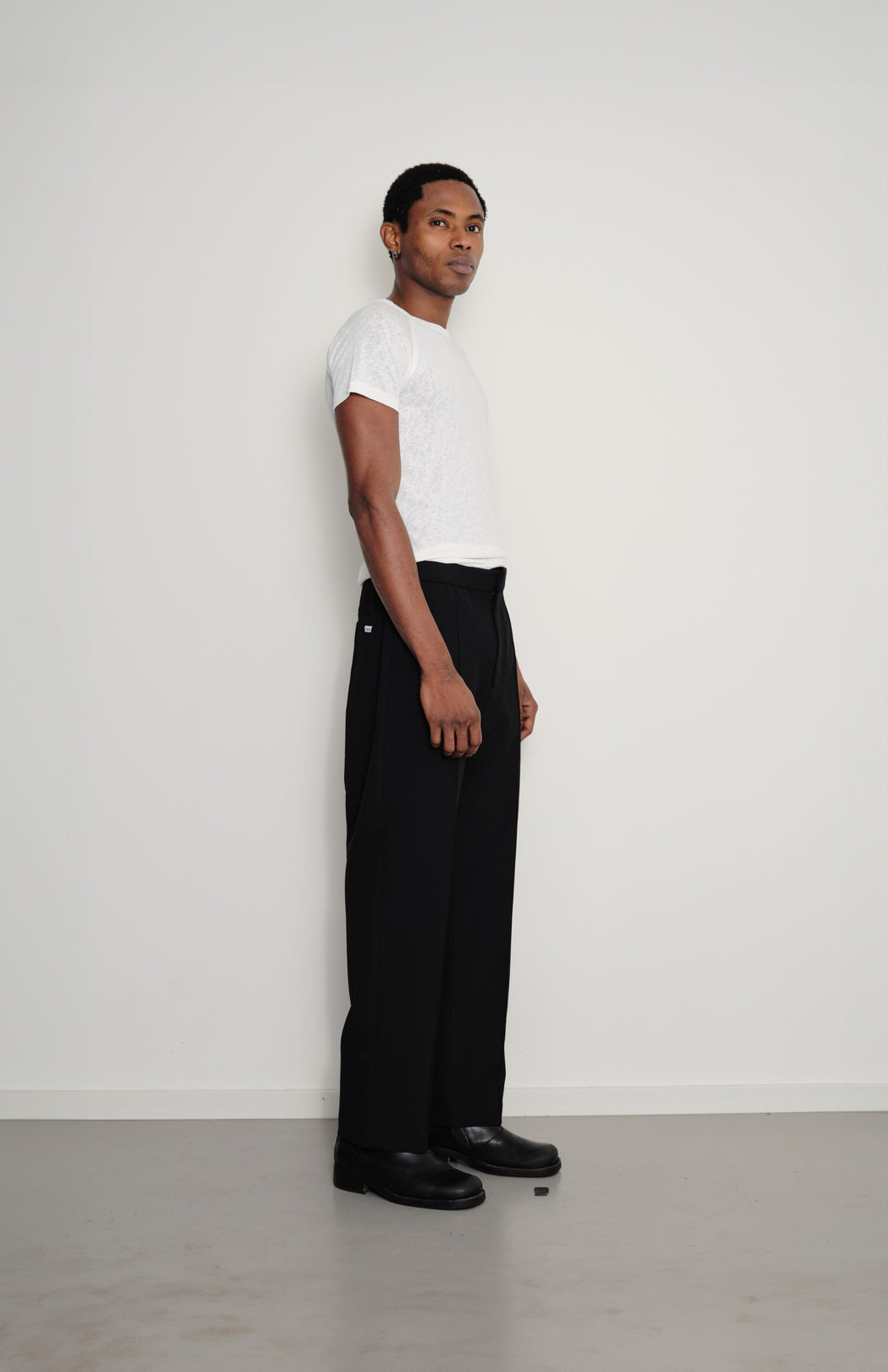 Black drawstring trousers