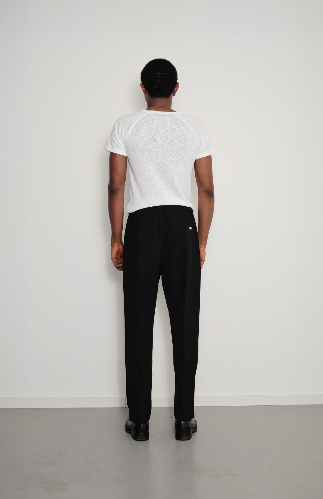 Black drawstring trousers