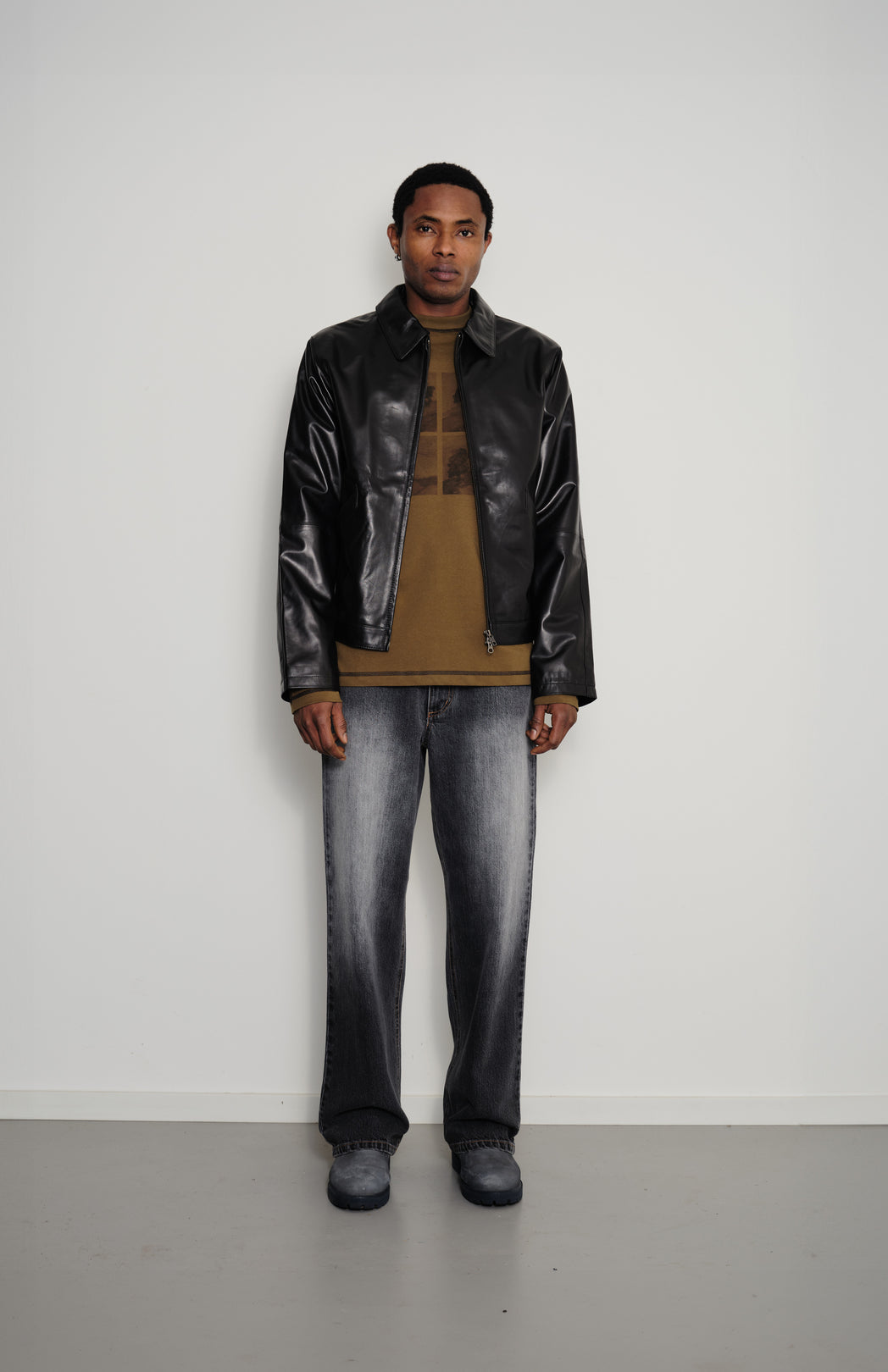 Black leather jacket