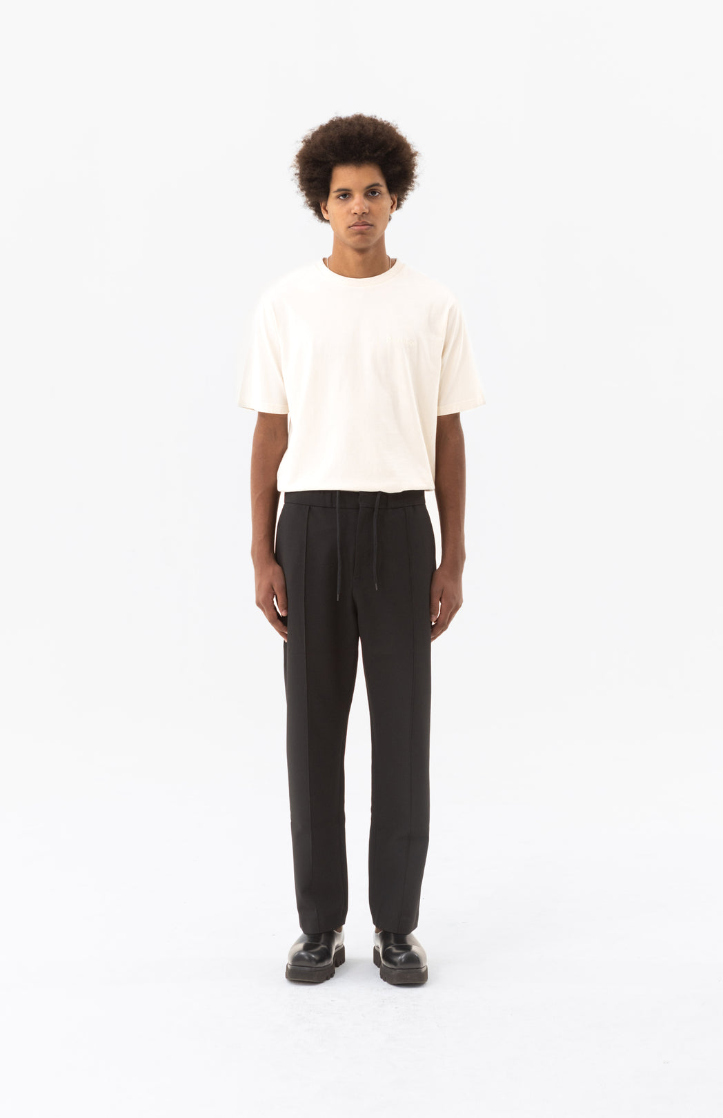 Black drawstring trousers