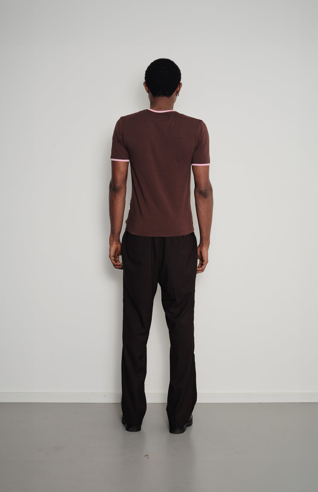 Brown fitted ringer t-shirt