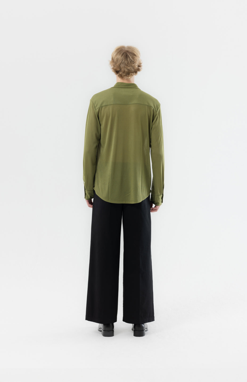 Green mesh shirt Pinkorange