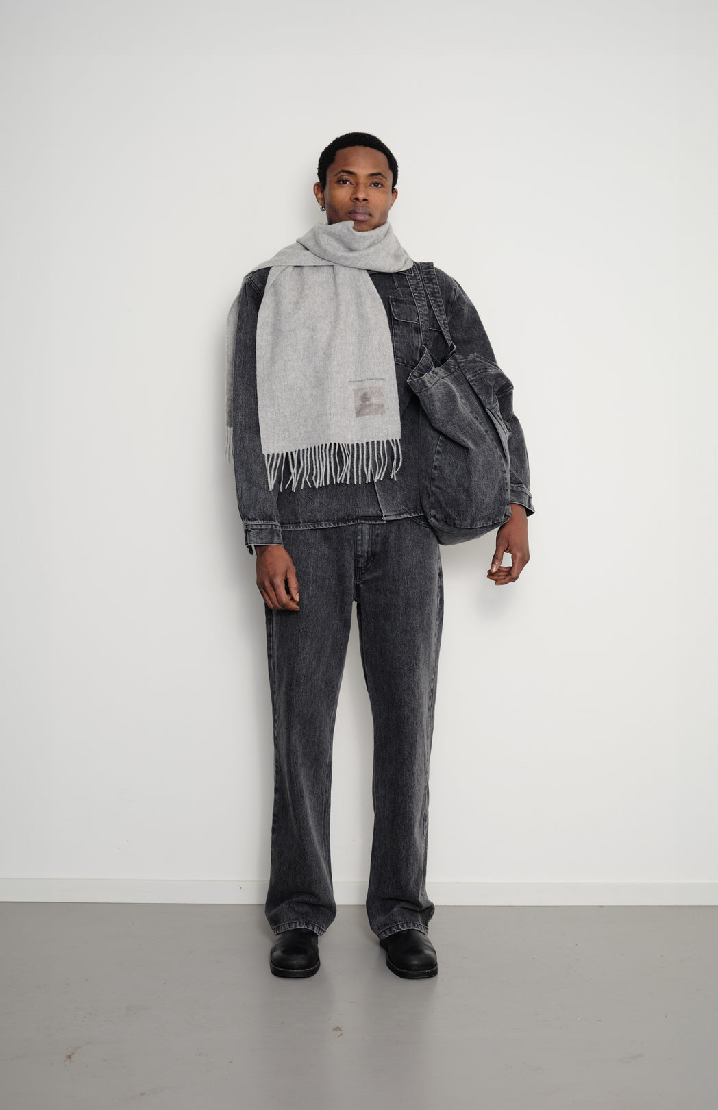 Grey wool scarf Kamila Sipika