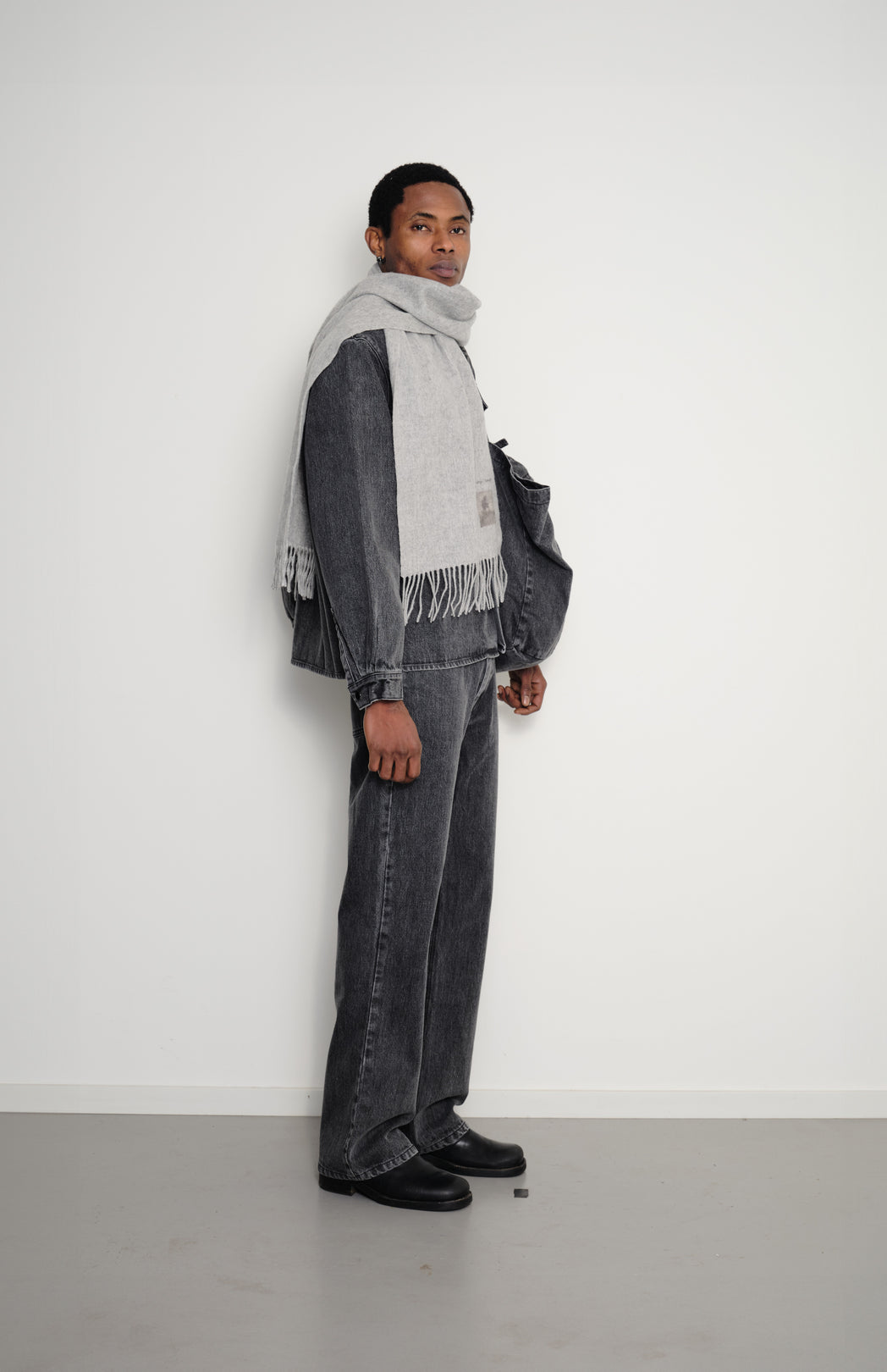 Grey wool scarf Kamila Sipika