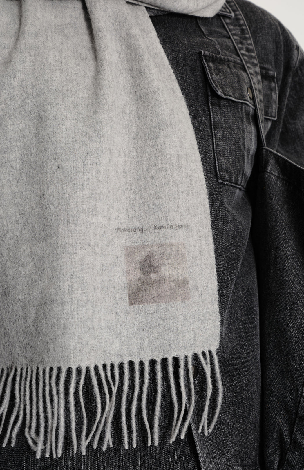 Grey wool scarf Kamila Sipika