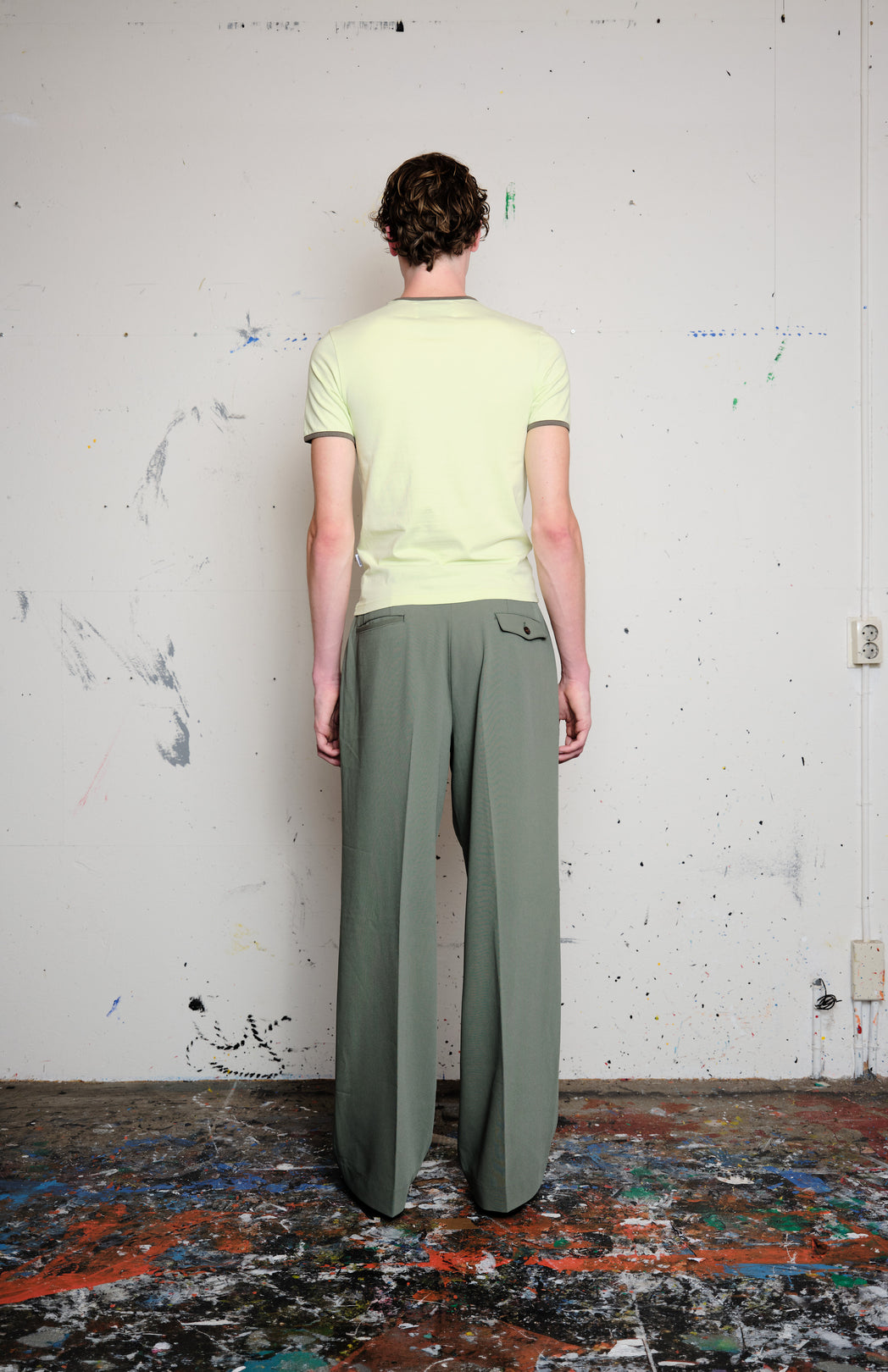 Lime fitted ringer t-shirt