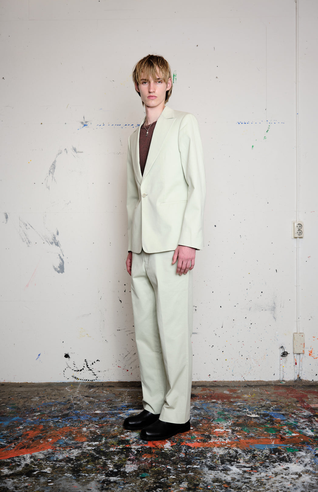 Lime cotton suit