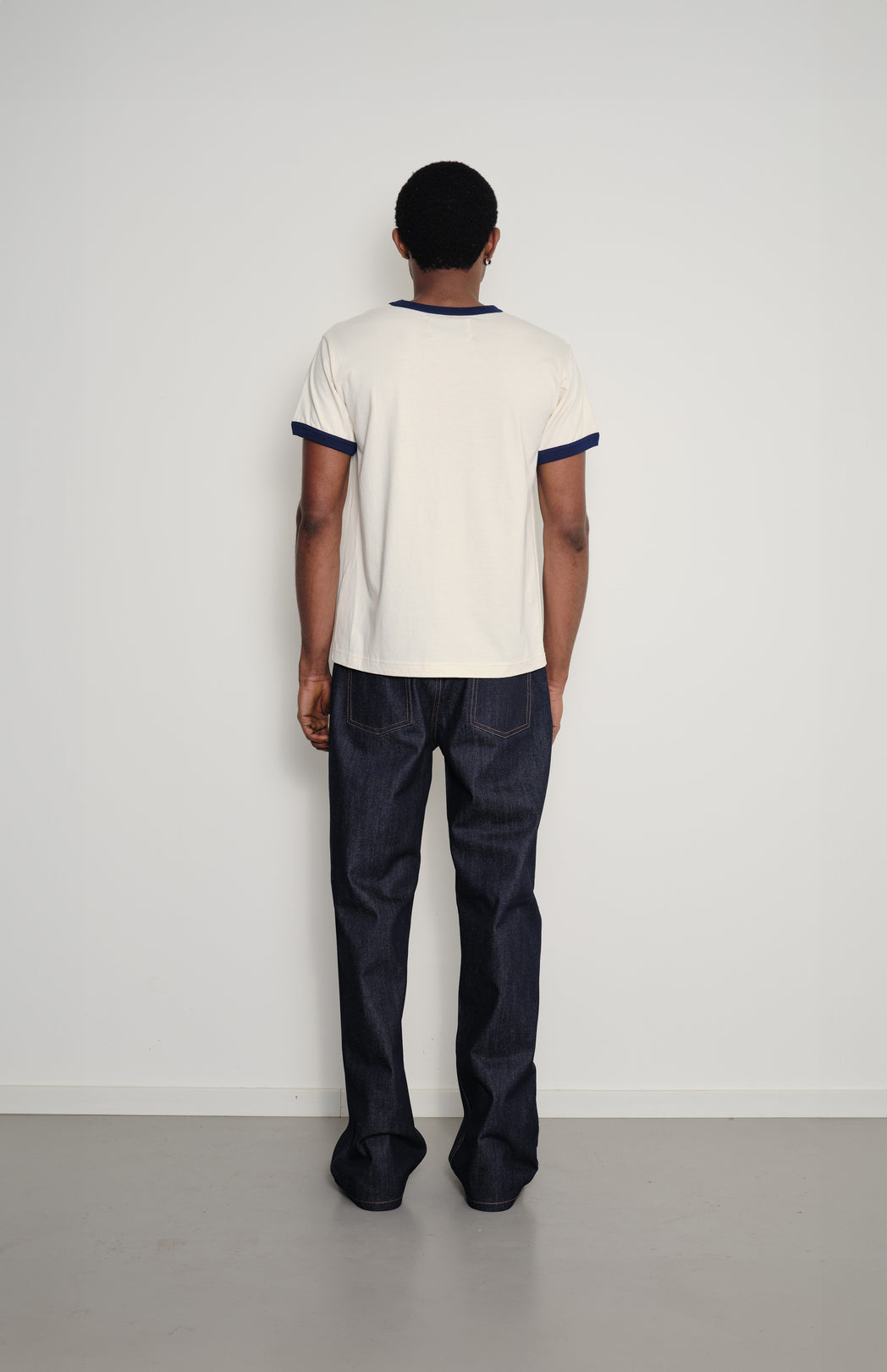 Off-white ringer slogan t-shirt