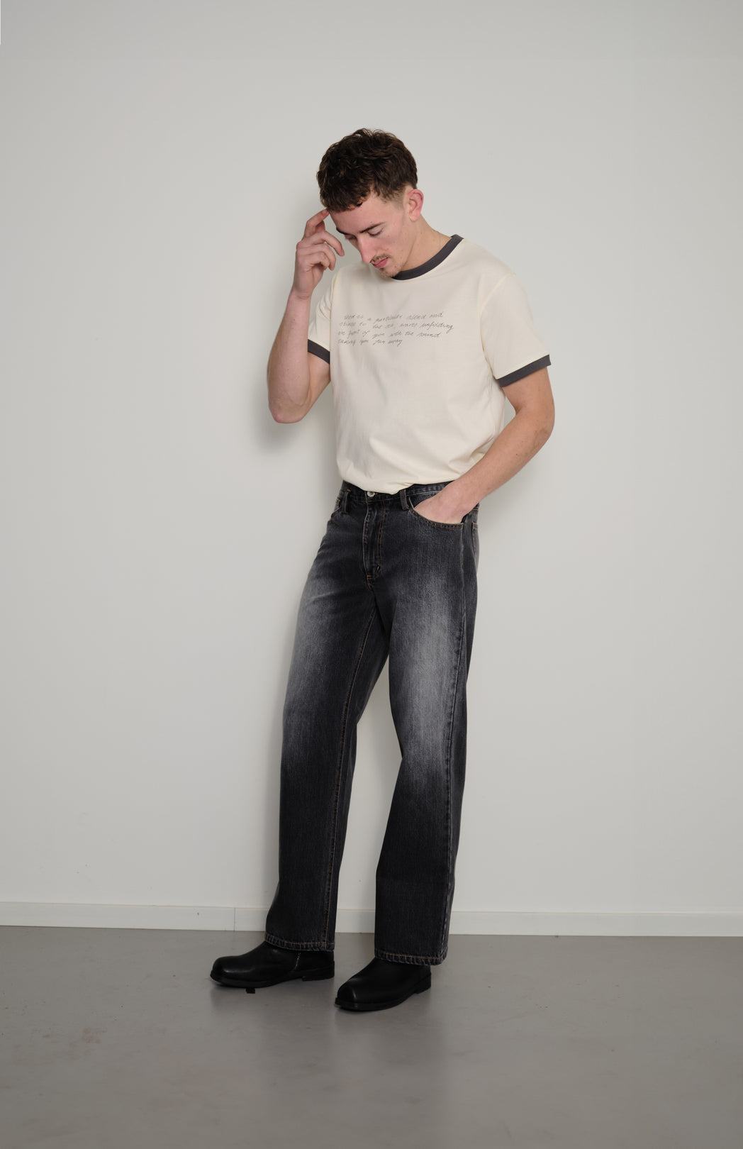 Off-white ringer poem t-shirt