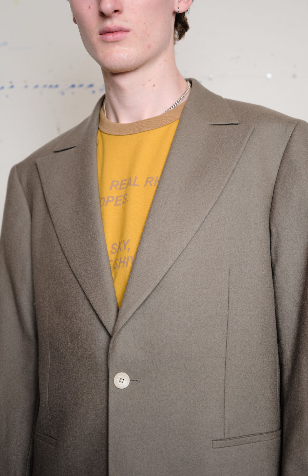 Olive wool suit