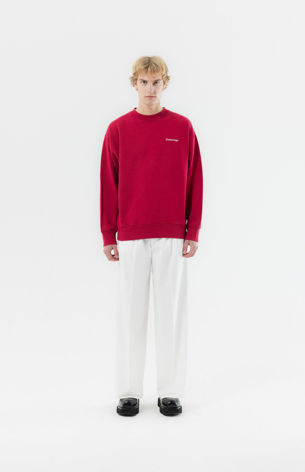 Red logo sweater Pinkorange