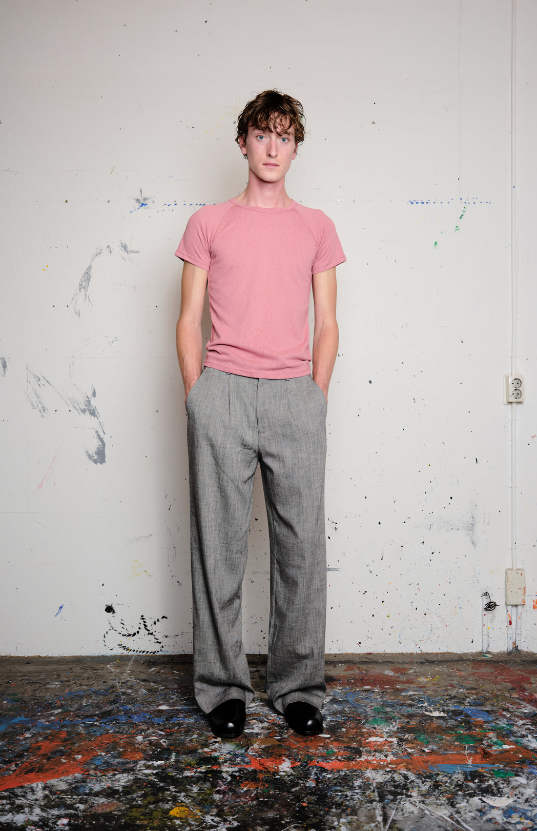 Salmon fitted t-shirt