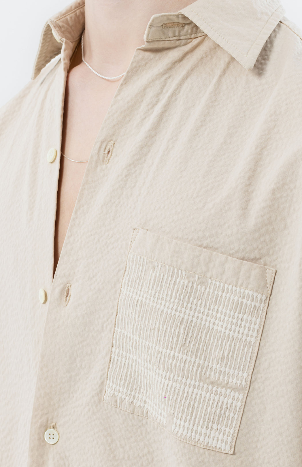 Sand seersucker shirt Tim Mastik