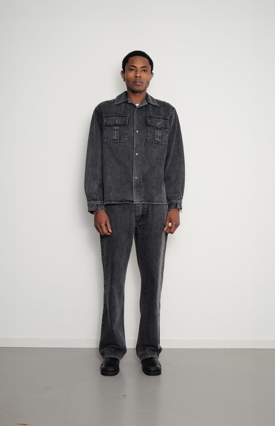 Washed denim overshirt