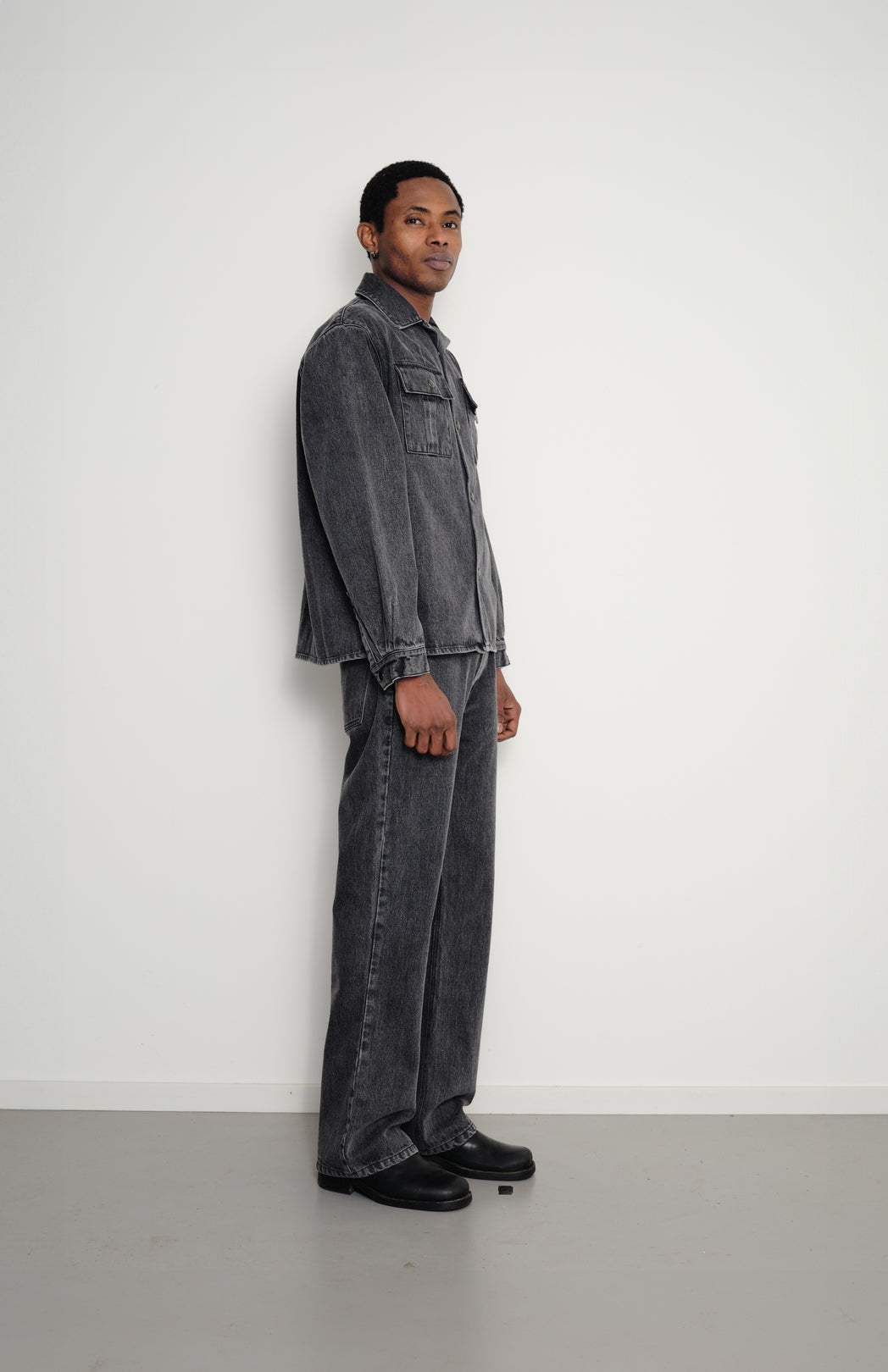 Washed denim overshirt