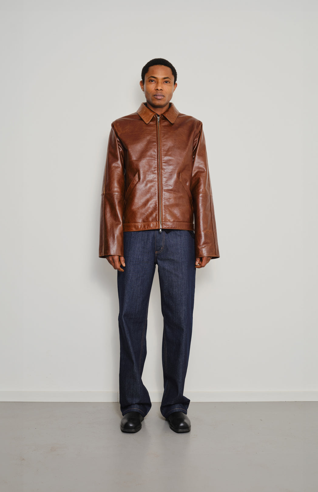 Brown leather jacket