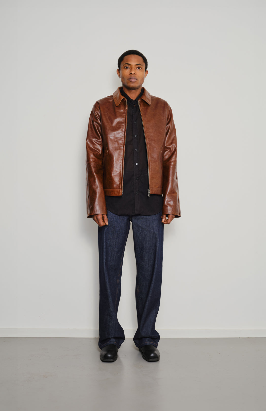 Brown leather jacket